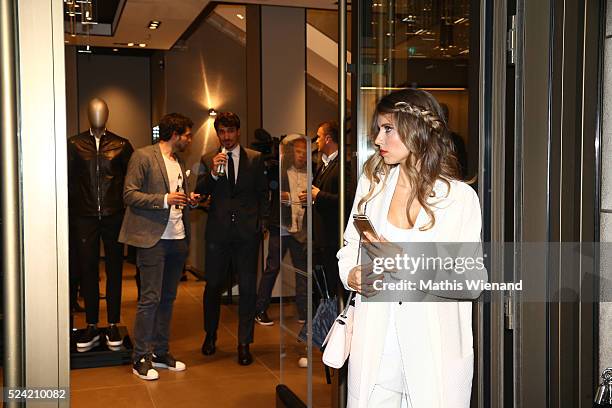 Cathy Hummels attends the Hugo Boss Store Event on April 25, 2016 in Duesseldorf, Germany.