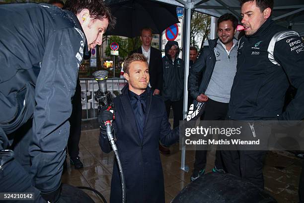 Nico Rosberg attends the Hugo Boss Store Event on April 25, 2016 in Duesseldorf, Germany.