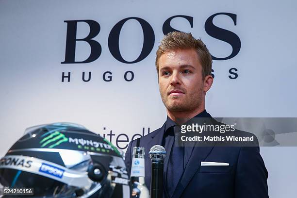 Nico Rosberg attends the Hugo Boss Store Event on April 25, 2016 in Duesseldorf, Germany.