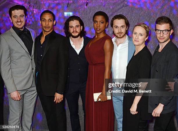 Cast members Brian Gilligan, Craig Stein, Kit Harington, Jade Anouka, Garmon Rhys, Jenna Russell and director Jamie Lloyd attend the Gala Night...