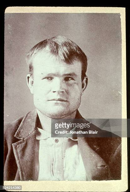 Portrait of Butch Cassidy, one of the most famous and friendliest western outlaws, taken in prison in 1894.