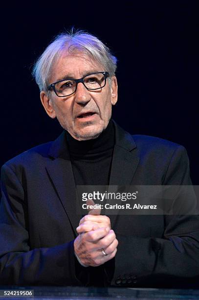 Spanish actor Jose Sacristan attends the "Ciudad del Paraiso" Award ceremony at the Cervantes Theater during the 19th Malaga Spanish Film Festival on...