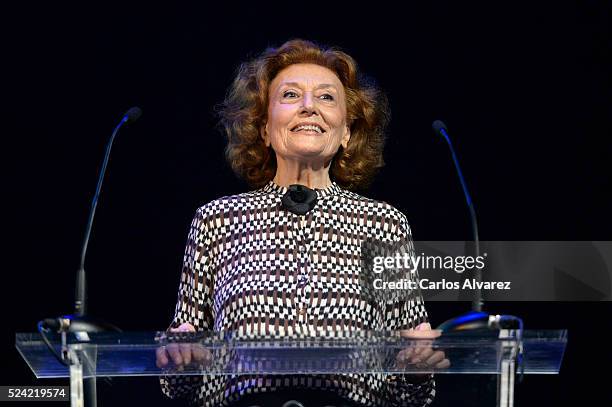 Spanish actress Julia Gutierrez Caba attends the "Ciudad del Paraiso" Award ceremony at the Cervantes Theater during the 19th Malaga Spanish Film...