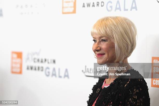 Actress Helen Mirren attends the 43rd Chaplin Award Gala on April 25, 2016 in New York City.