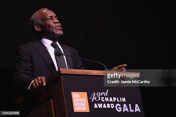Actor Danny Glover speaks at the 43rd Chaplin Award Gala on April 25, 2016 in New York City.