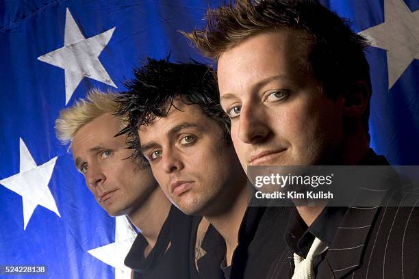 Members of the San Francisco Bay Area based band Green Day : Mike Dirnt, Billy Joe Armstrong, and Tre Cool. Green Day currently has the number one...