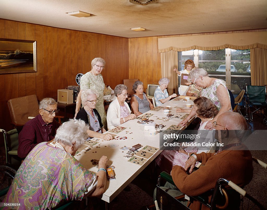 Seniors Playing Bingo
