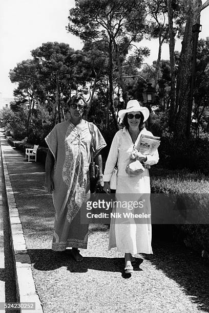 Robert Mitchum and His Wife On Vacation at Cap d'Antibes