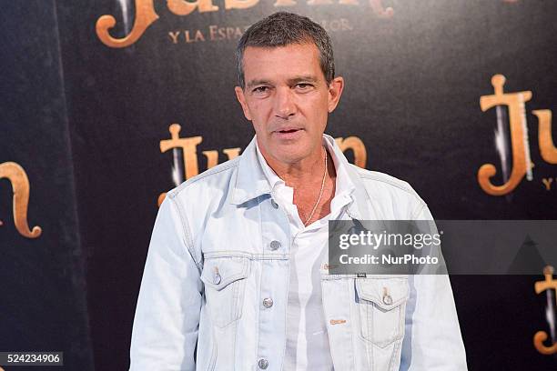 Antonio Banderas attends 'Justin And The Knights Of Valour' photocall at Castle of Villaviciosa de Odon on September 11, 2013 in Villaviciosa de...