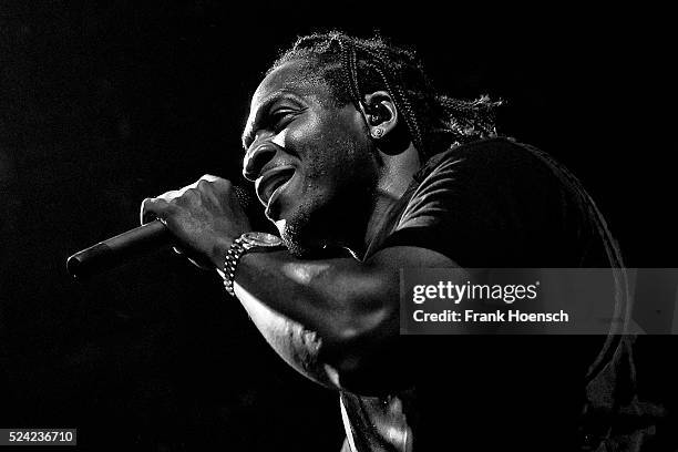 American rapper Pusha T performs live during a concert at the Kesselhaus on April 25, 2016 in Berlin, Germany.