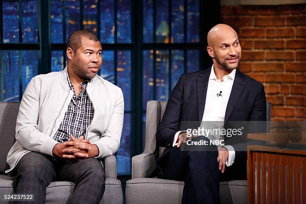 Episode 358 -- Pictured: Comedians Jordan Peele and Keegan-Michael Key during an interview on April 25, 2016 --