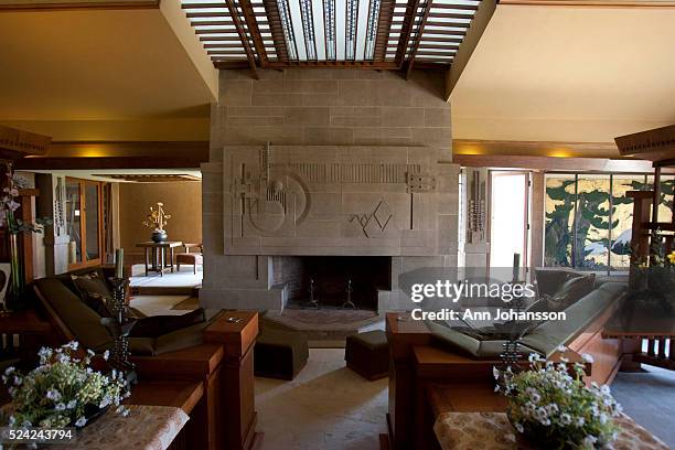 The living-room is photographed in the Hollyhock House, by architect Frank Lloyd Wright, in Los Angeles, June 4, 2011. The house was commissioned by...