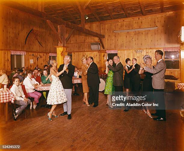 Couples dance at the Alberta Lodge. | Location: Greenville, New York, USA.