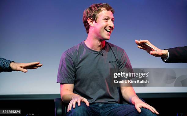 Mark Zuckerberg, Facebook CEO appears at the Computer History Museum in Mountain View Calif. For a 2 hour talk with The Facebook Effect, Author David...
