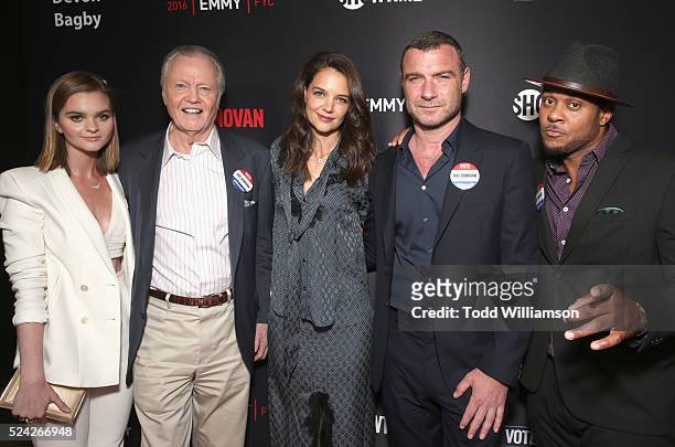 Actors Kerris Dorsey, Jon Voight, Katie Holmes, Liev Schreiber and Pooch Hall attend the For Your Consideration screening and panel for Showtime's...