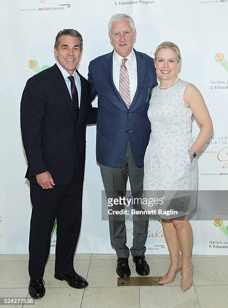Chris Fowler, Gordan Smith, and Chris McKendry attend the 2016 Harlem Junior Tennis and Education Program Gala at Guastavino's on April 25, 2016 in...