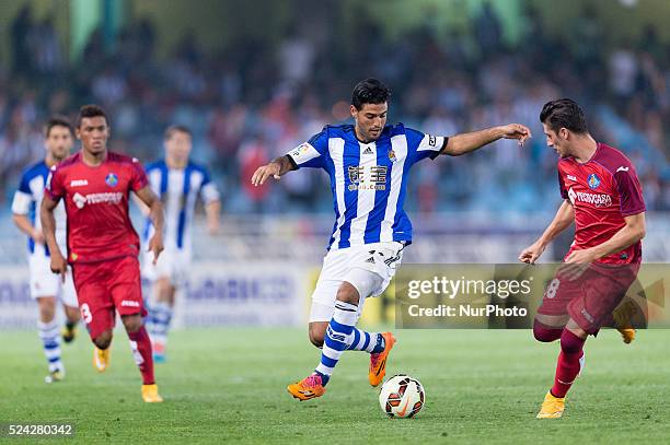 Carlos Vela in the match between Real Sociedad and Getafe CF, for Week 8 of the spanish Liga BBVA played at the Anoeta stadium, October 20, 2014....