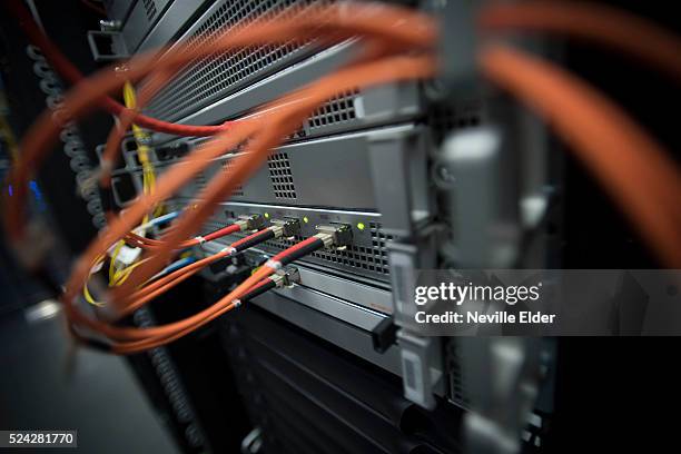 Inside Index Exchange's cage at Equinix 's Data transfer center in New Jersey. High speed data transfer plays an important part in programmatic...