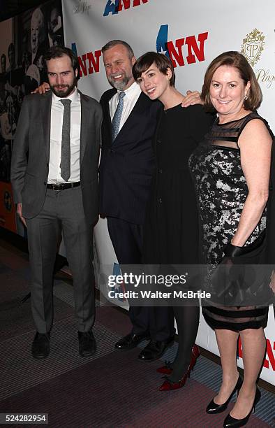 Thomas Hathaway, Gerald Hathaway, Anne Hathaway, Kate McCauley Hathaway attending the Opening Night Performance of 'Ann' starring Holland Taylor at...