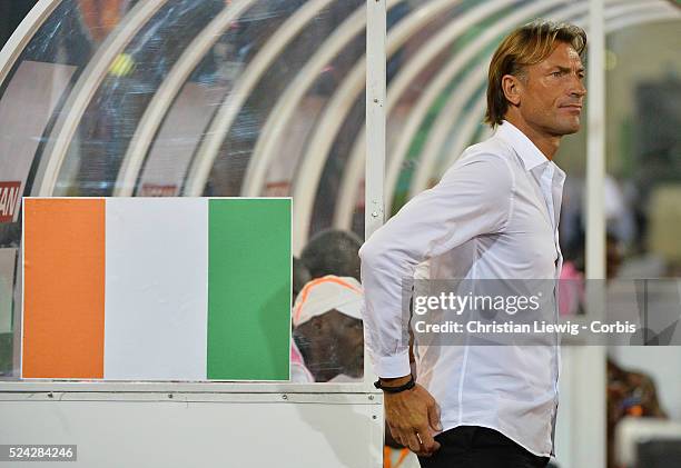 Cotes D'Ivoire ,s Herve Renard during the 2015 Orange Africa Cup of Nations Quart Final soccer match,Cote d'Ivoire Vs Algerie at Malabo stadium in...