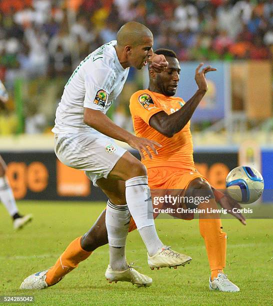 Algerie ,s Sofiane Feghouli during the 2015 Orange Africa Cup of Nations Quart Final soccer match,Cote d'Ivoire Vs Algerie at Malabo stadium in...