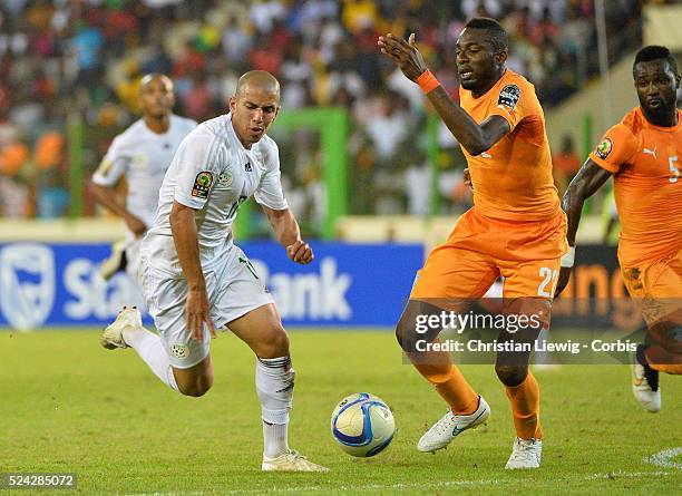 Algerie ,s Sofiane Feghouli during the 2015 Orange Africa Cup of Nations Quart Final soccer match,Cote d'Ivoire Vs Algerie at Malabo stadium in...