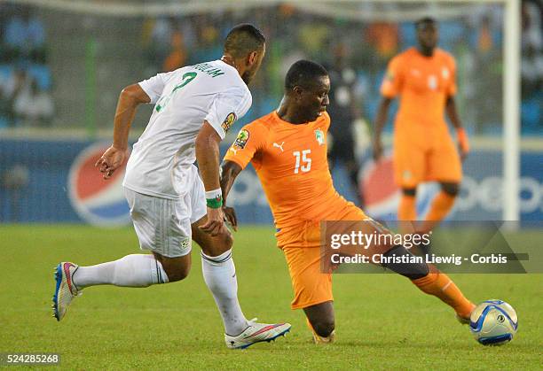 Cotes D'Ivoire ,s Alain Gradel during the 2015 Orange Africa Cup of Nations Quart Final soccer match,Cote d'Ivoire Vs Algerie at Malabo stadium in...