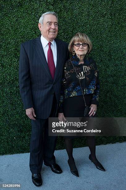 Dan Rather and his wife Jean Goebel pose on the red carpet at the Texas Medal of Arts Awards on Wednesday, February 25, at the Long Center in Austin,...