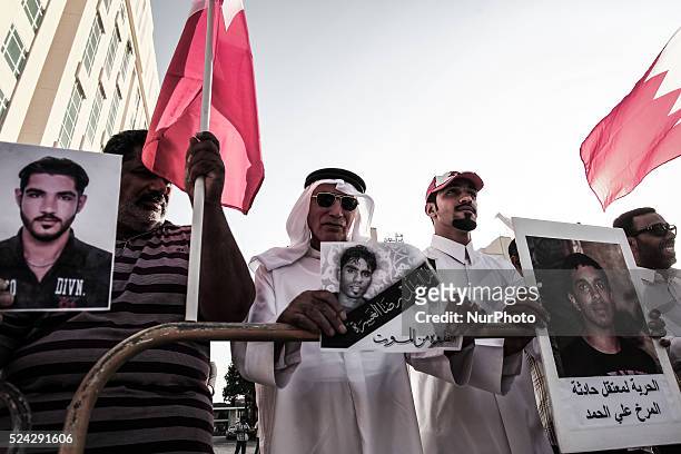 Bahrain , Manama - Sit-in next to the United Nations building in the capital Manama orginized by Bahrain opposition in the International Day in...