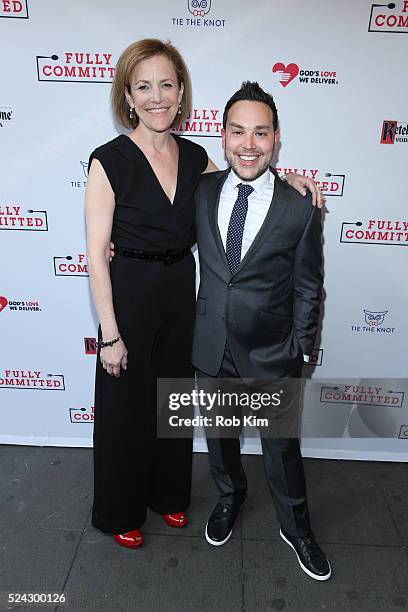 Producers Barbara Whitman and Patrick Catullo attend the opening night of "Fully Committed" at Lyceum Theatre on April 25, 2016 in New York City.