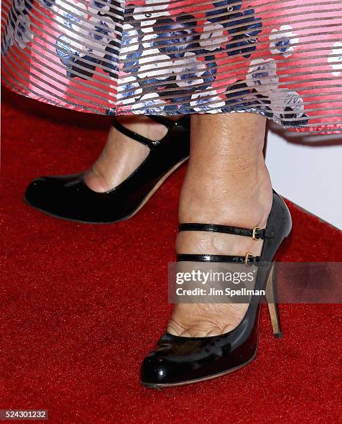 Actress Helen Mirren, shoe detail, attends the 43rd Chaplin Award Gala on April 25, 2016 in New York City.