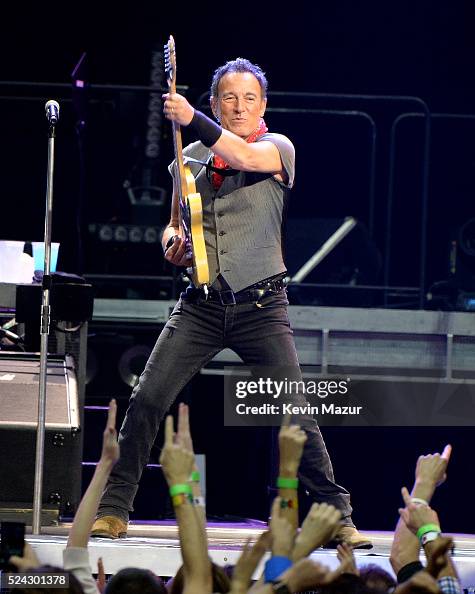 Bruce Springsteen Performance Bruce Springsteen and the E Street Band perform onstage at Barclays ...