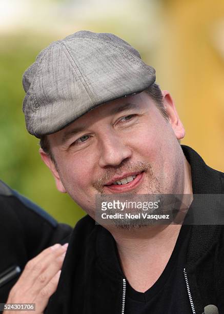 Justin Jeffre of 98 Degrees visits "Extra" at Universal Studios Hollywood on April 25, 2016 in Universal City, California.