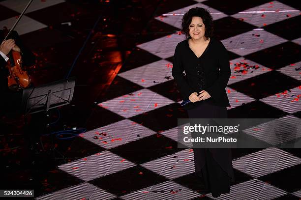 Antonella Ruggiero attend the opening night of the 64rd Sanremo Song Festival at the Ariston Theatre on February 18, 2014 in Sanremo, Italy.