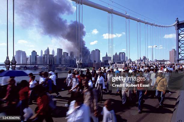 Williamsburg Bridge with Twin Towers disaster