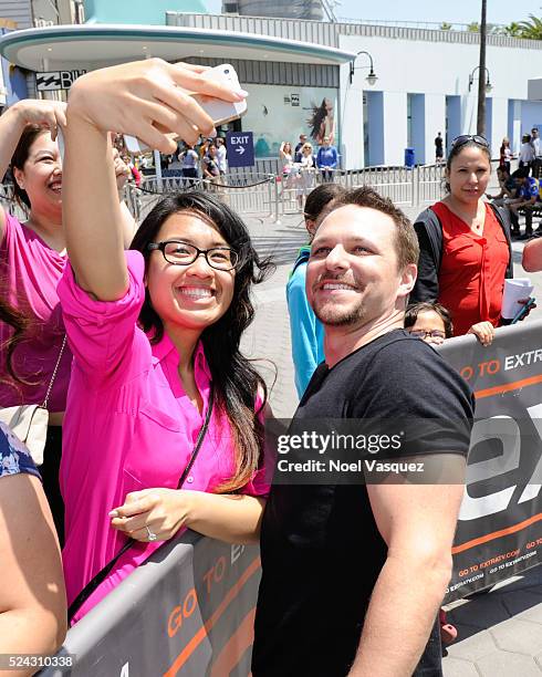 Drew Lachey of 98 Degrees visits "Extra" at Universal Studios Hollywood on April 25, 2016 in Universal City, California.