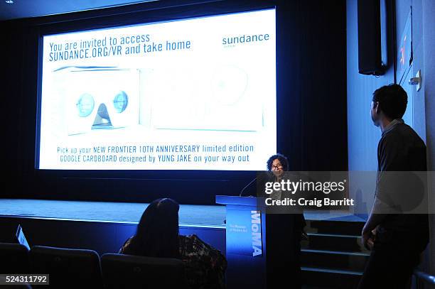 Shari Frilot attends An Evening with Lynette Wallworth - Slithering Screens: 10 Years of New Frontier at Sundance Institute 2016 on April 25, 2016 in...