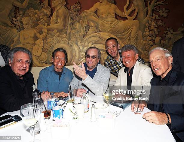 Stewie Stone, Jerry Blavat, Bobby Rydell, Bill Boggs, Danny Aiello and Gilbert Gottfried attend the Bobby Rydell "Teen Idol On The Rocks: A Tale Of...