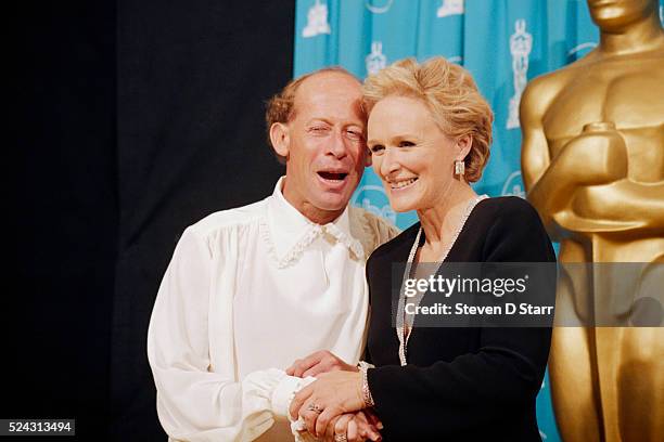 Glenn Close with David Helfgott, the pianist on whom the movie Shine is based, at the 69th annual Academy Awards.