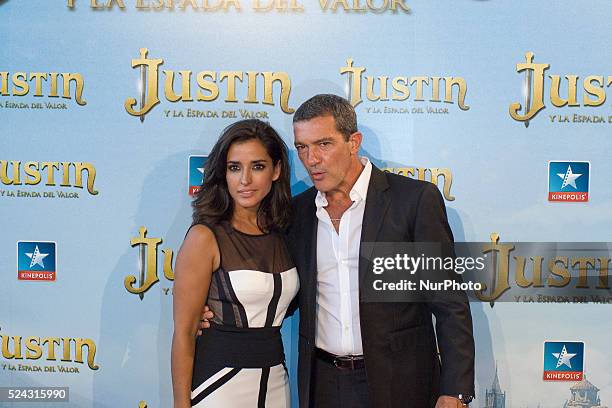 Inma Cuesta and Antonio Banderas attend 'Justin and the knights of valour' premiere at Kinepolis cinema on September 12, 2013 in Madrid, Spain....