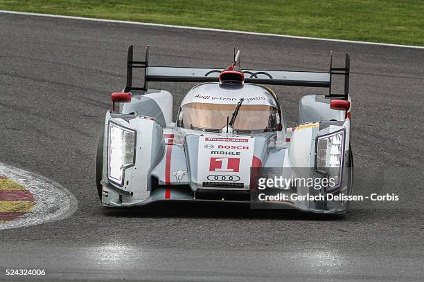 Class Audi Sport Team Joest Audi R18 e-tron quattro of Andre Lotterer / Benoit Treluyer / Marcel Fassler in action during Free Practice 1 at Round 2...