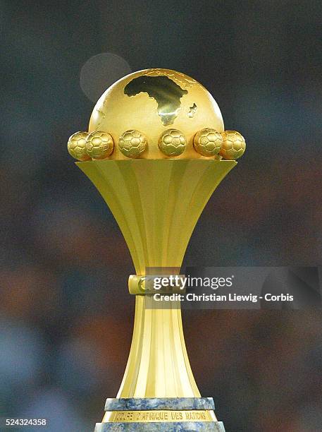 Africa Cup Of Nations trophy during the 2015 Orange Africa Cup of Nations Final soccer match, Ivory Coast vs Ghana at Bata stadium in Bata,...