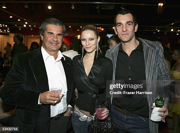 Bilo Carif, Kiera Chaplin and Count Ale de Basseville attend the Mercedes-Benz Fashion Week and City of Hope "Rock The Runway" party held at H.D...