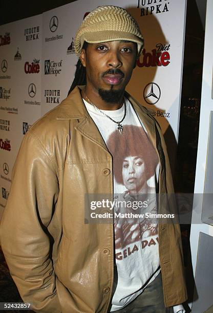 Poet Sekou tha Misfit arrives to City of Hope's "Rock the Runway" Benefit at H.D. Buttercup on March 15, 2005 in Culver City, California.