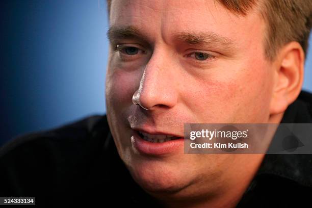 Linus Torvalds, the developer of Linux computer operating system, poses for a portrait.