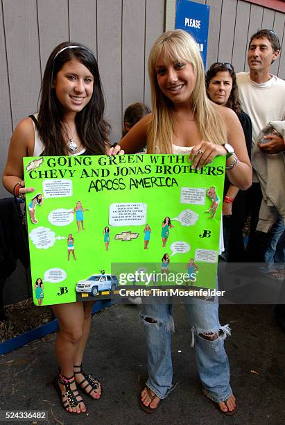 Fans at the Jonas Brothers concert held at the Shoreline Amphitheater in Mountain View.