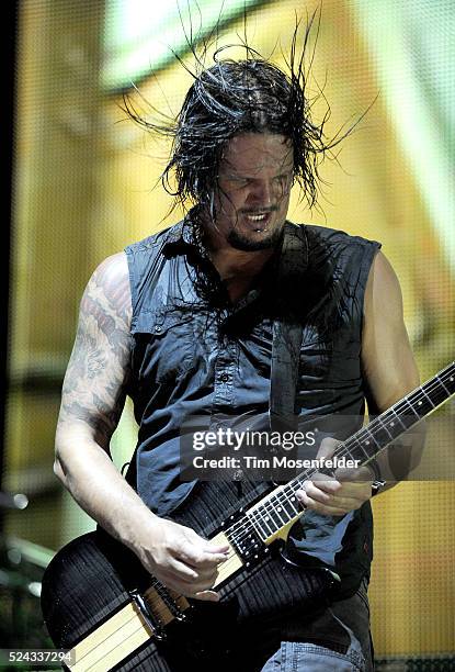 Dan Donegan of Disturbed performs as part of the "Rockstar Energy Uproar Festival" at the Sleep Train Amphitheatre in Wheatland, California