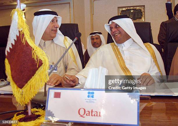 Qatari Oil Minister Abdullah bin Hamad Al Attiyah attends the 135th meeting of the Organisation of Petroleum Countries conference, 340km south of the...