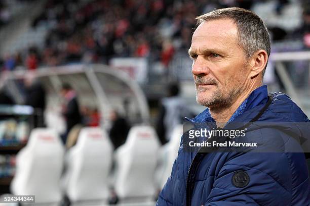Albert Cartier coach of Sochaux during the french ligue 2 match between As Nancy Lorraine and Fc Sochaux on April 25, 2016 in Nancy, France.