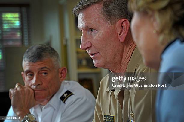 Lt. Gen. Robert L. Caslen, Jr., Superintendent of West Point Military Academy and Admiral Walter "Ted" Carter, Superintendant of the U.S. Naval...